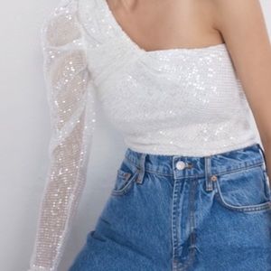 Zara one shoulder shirt